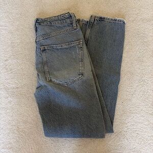We The Free Distressed Blue Straight Leg Jeans